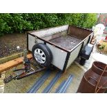 Wooden and metal 2 wheel, single axle trailer