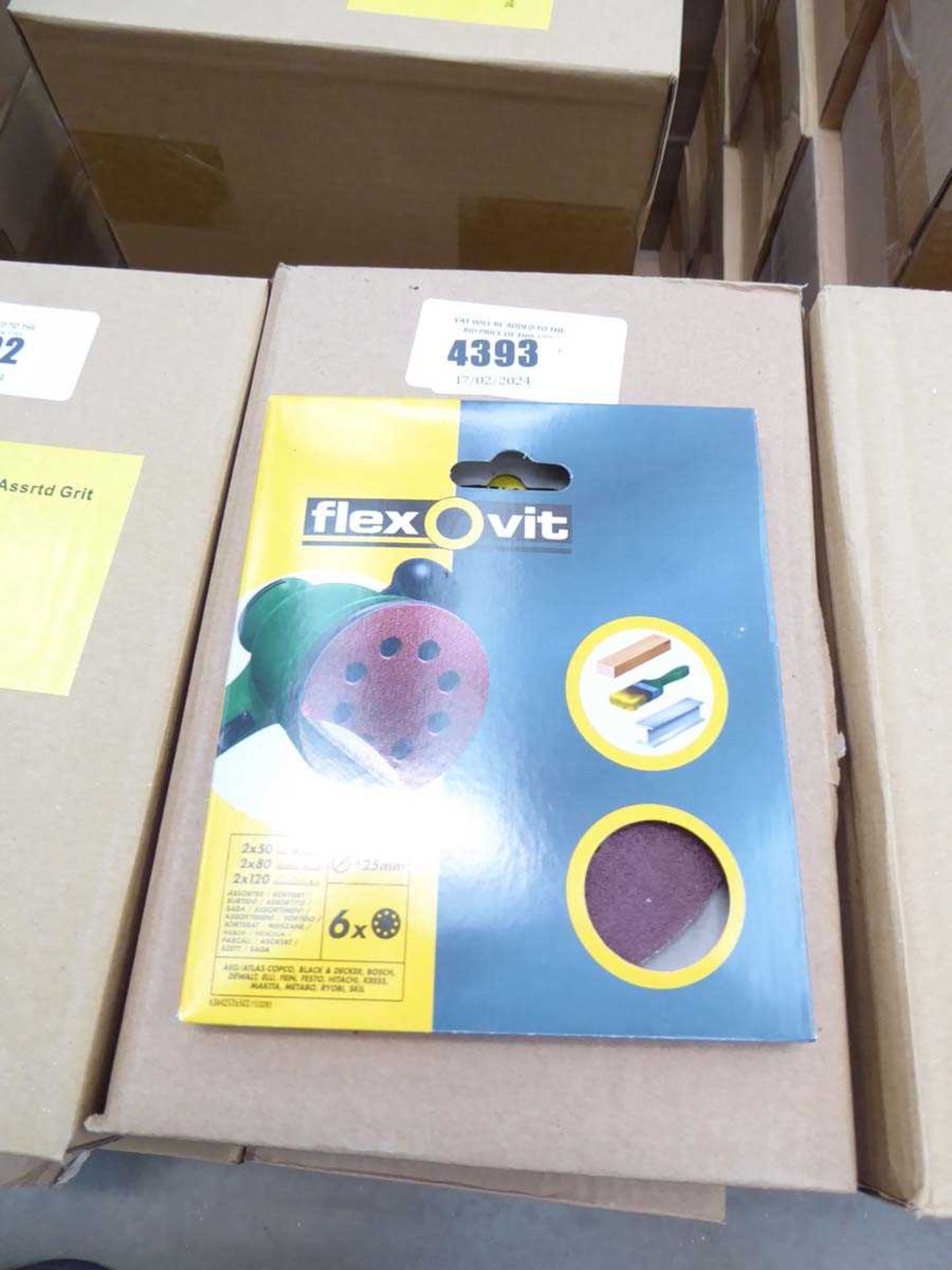 +VAT Four boxes of Flexovit 125mm assorted grit sanding discs - Image 2 of 2