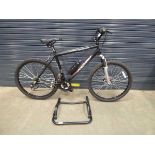 Apollo XC26 black gents mountain bike with bike rack