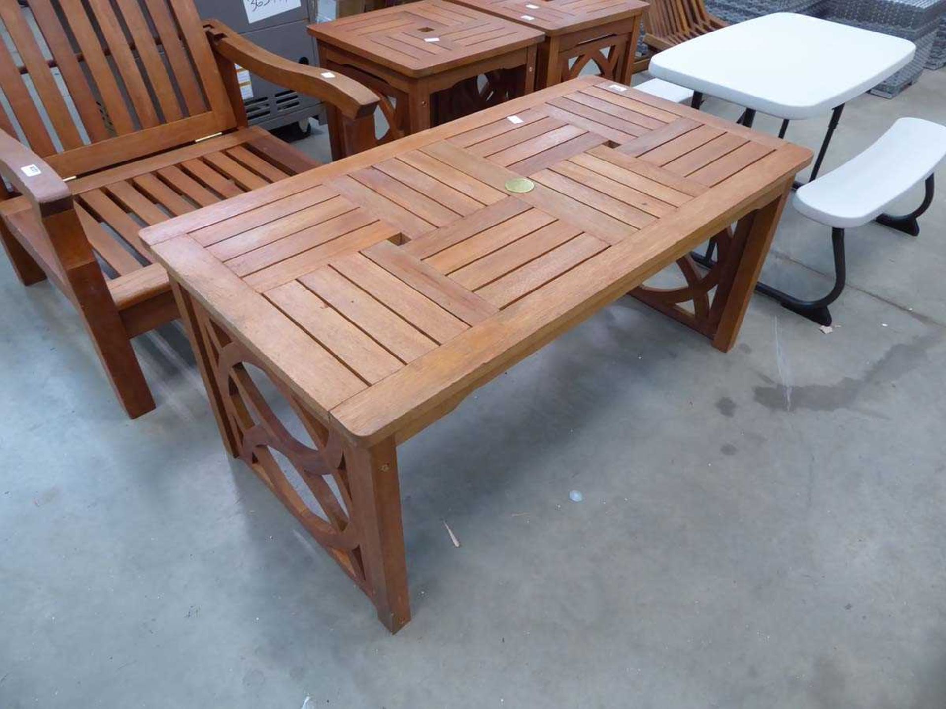 Rectangular wooden garden table