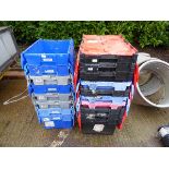 Quantity of stacking crates with lids