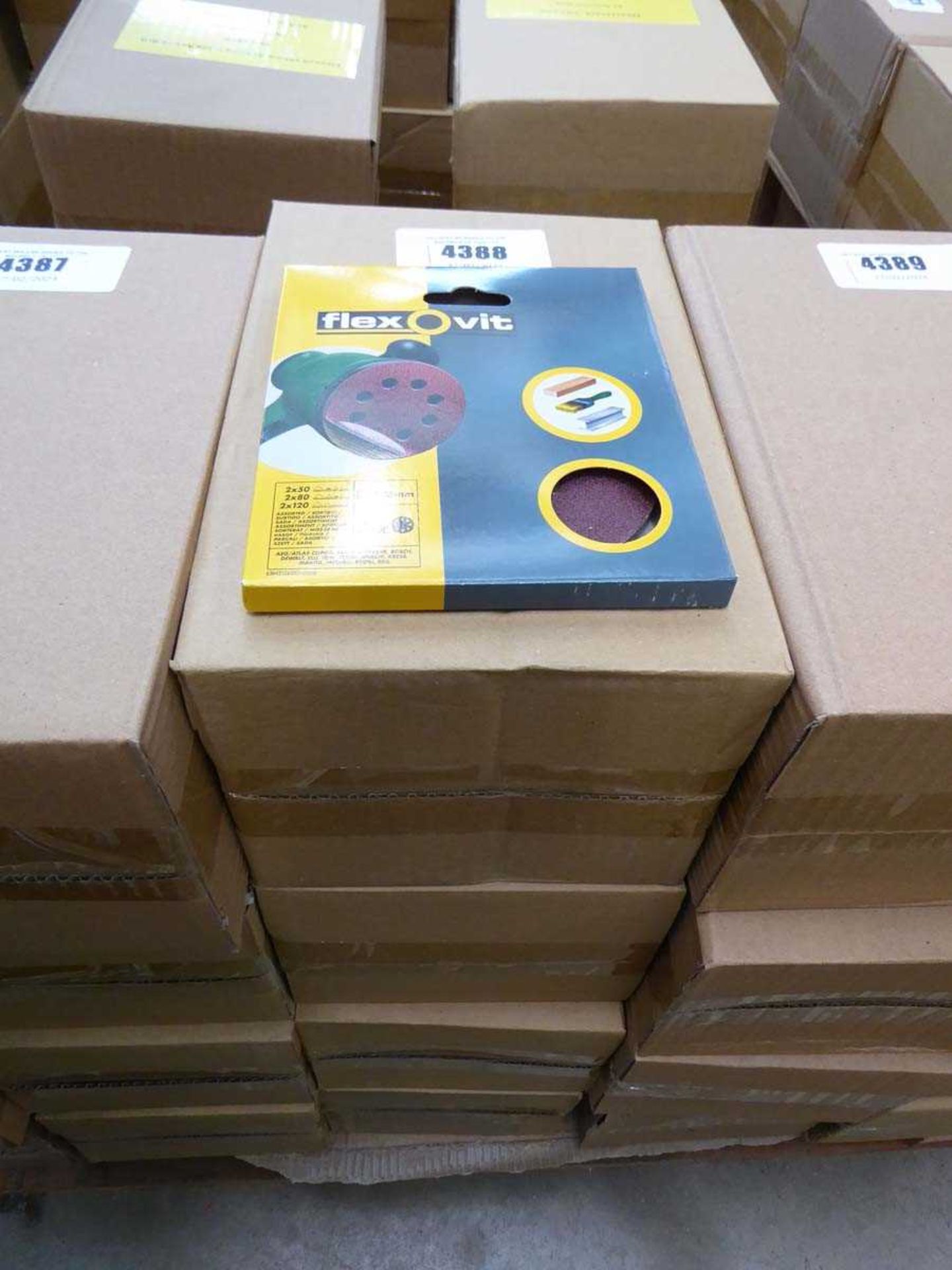 +VAT Four boxes of Flexovit 125mm assorted grit sanding discs