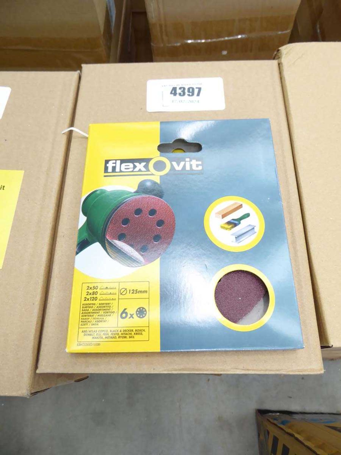 +VAT Four boxes of Flexovit 125mm assorted grit sanding discs - Image 2 of 2