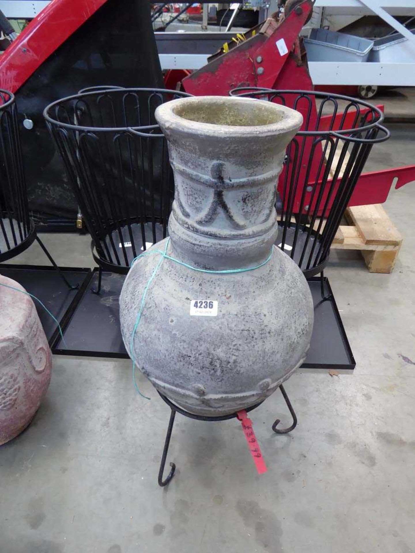 Small clay chimenea