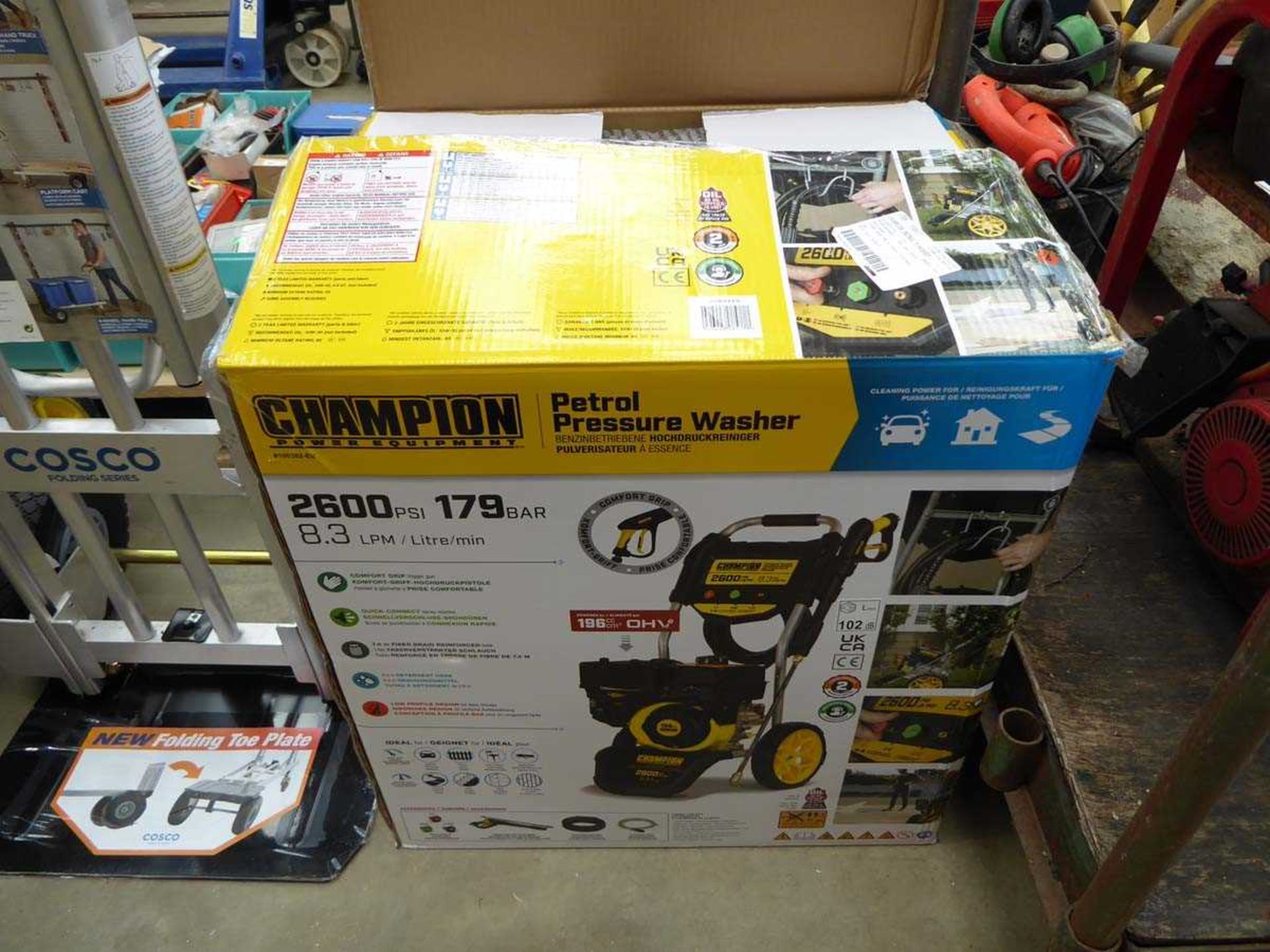 +VAT Boxed Champion petrol powered pressure washer