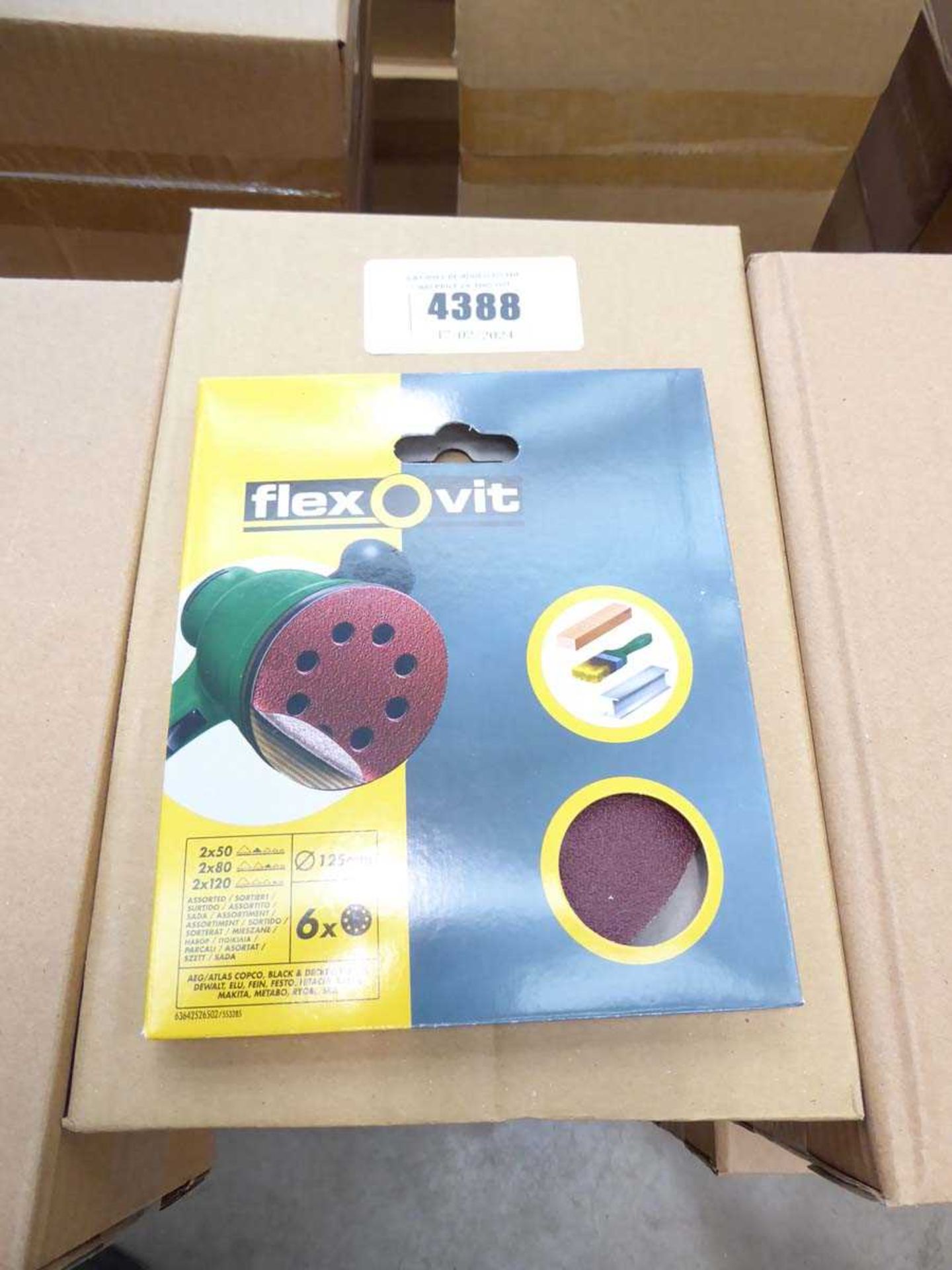 +VAT Four boxes of Flexovit 125mm assorted grit sanding discs - Image 2 of 2