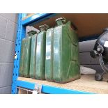 3 metal jerry cans