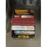 Box containing auction records and reference books to include British Artists and Australia