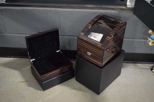 Two cased English Pewter Company watch and jewellery boxes