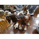2 x cart horses, a figure and a boxer dog plus dolphin