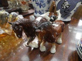 2 x cart horses, a figure and a boxer dog plus dolphin