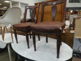 Pair of upholstered 1920s dining chairs