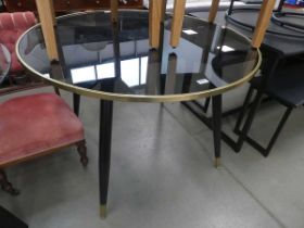 Circular glazed dining table