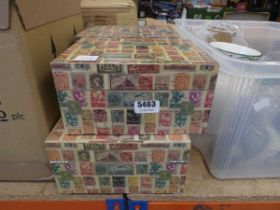 Four stamp patterned trinket boxes