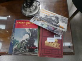 Small stack of railway related books