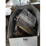 Box containing DVDs