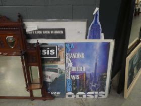 Four Oasis music related display boards Made of cardboard