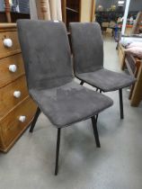 Pair of suede effect dining chairs