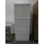 White painted single door wardrobe with drawers under Approx. dimensions - Width 63cm, depth - 50cm,