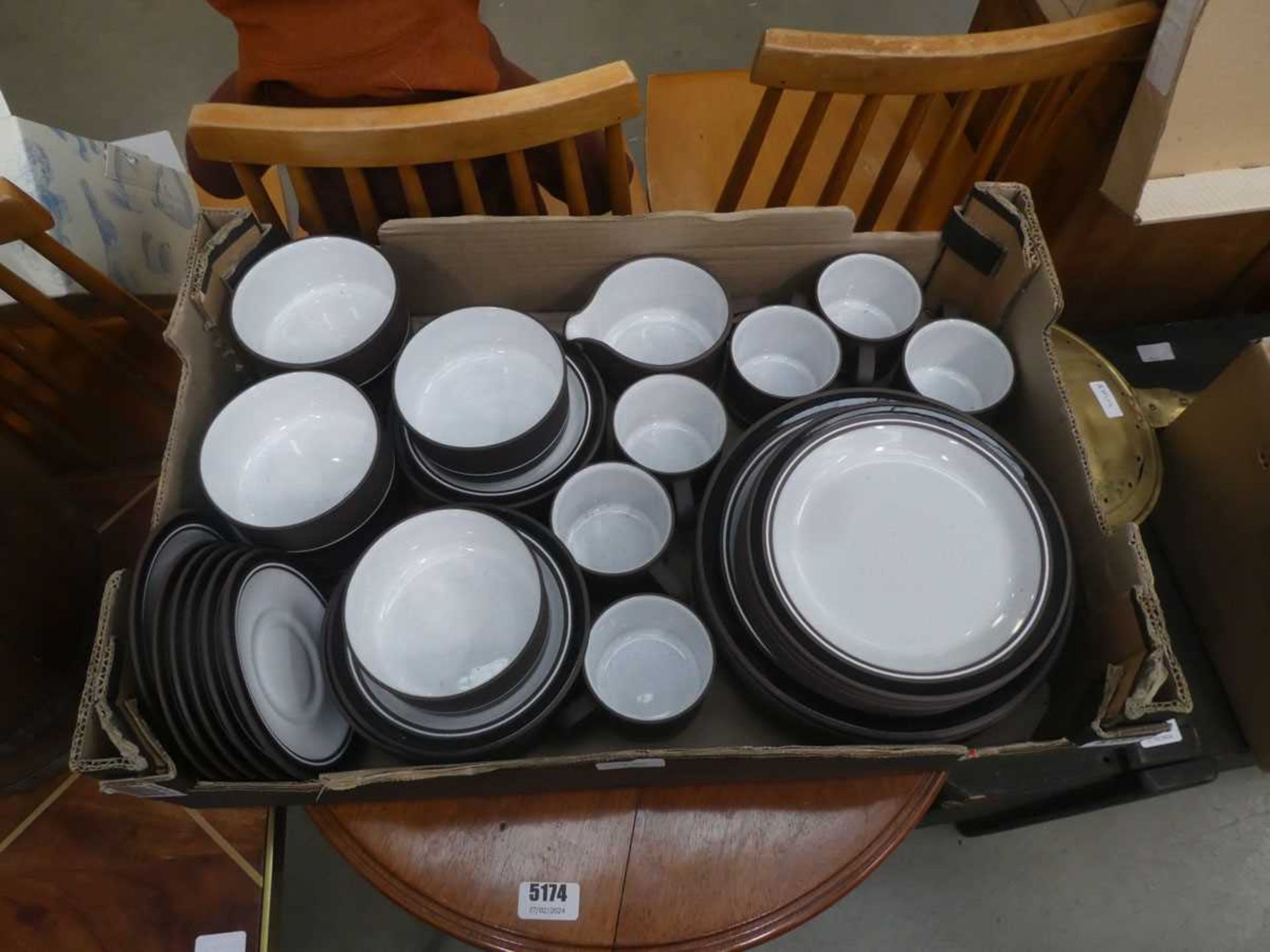 Box containing Hornsea crockery