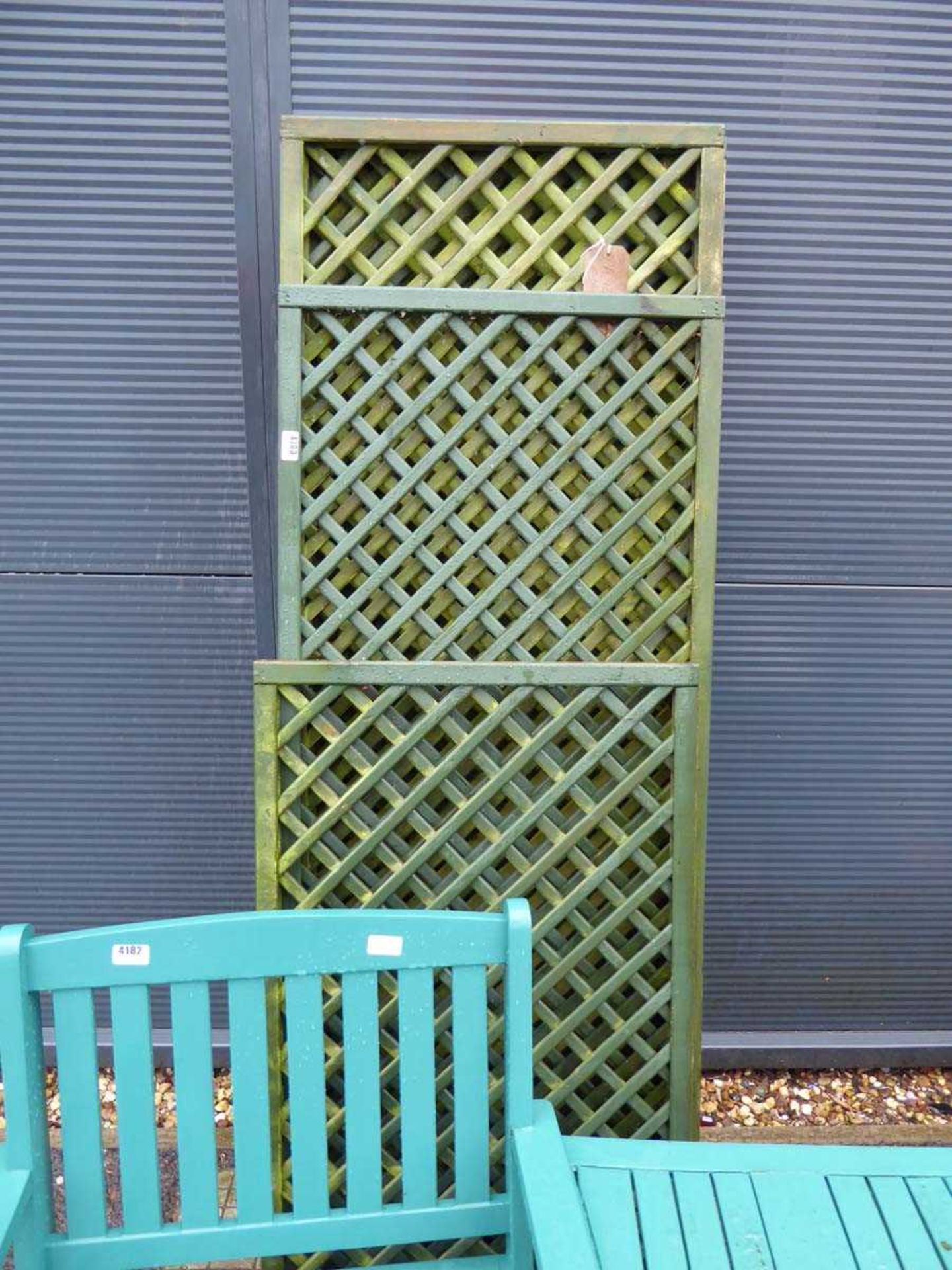 Quantity of green garden trellis