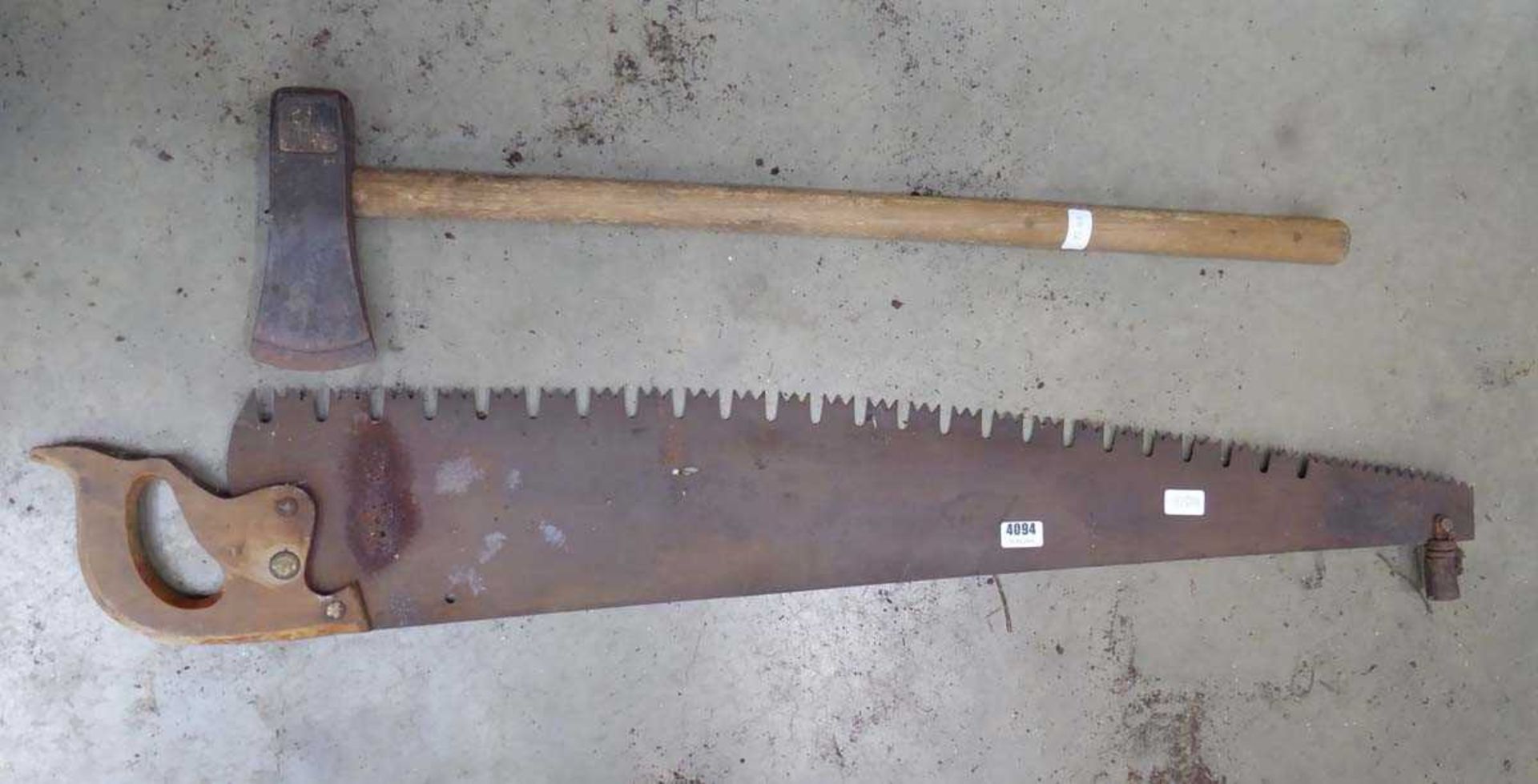 Axe and a large saw