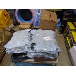 Pallet of various items inc. artificial screening panels, Halloween items, halogen light bulbs,