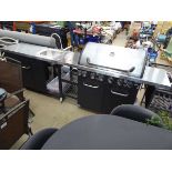 Large gas BBQ with sink and kitchen unit add-on