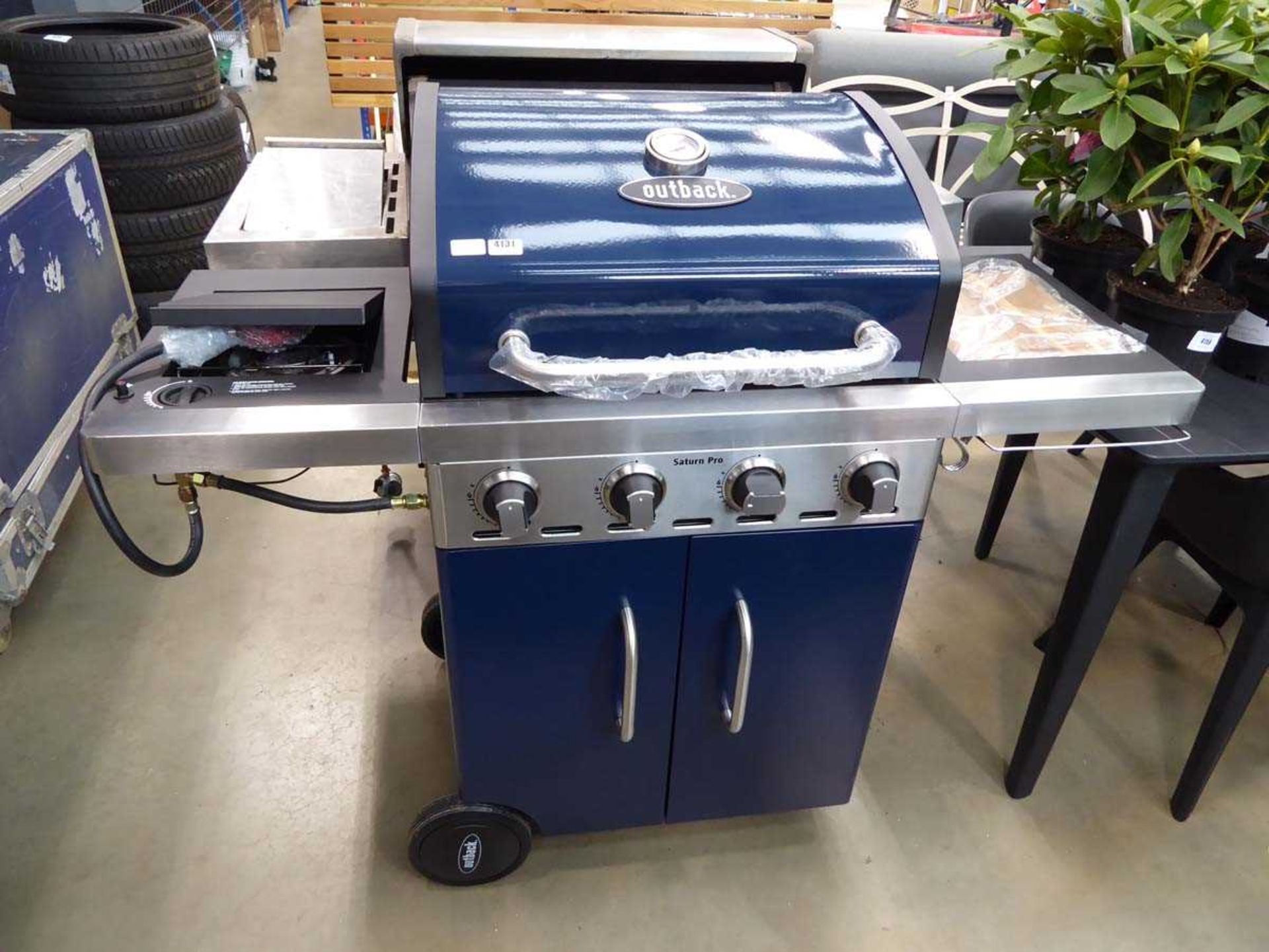 Blue outback gas BBQ