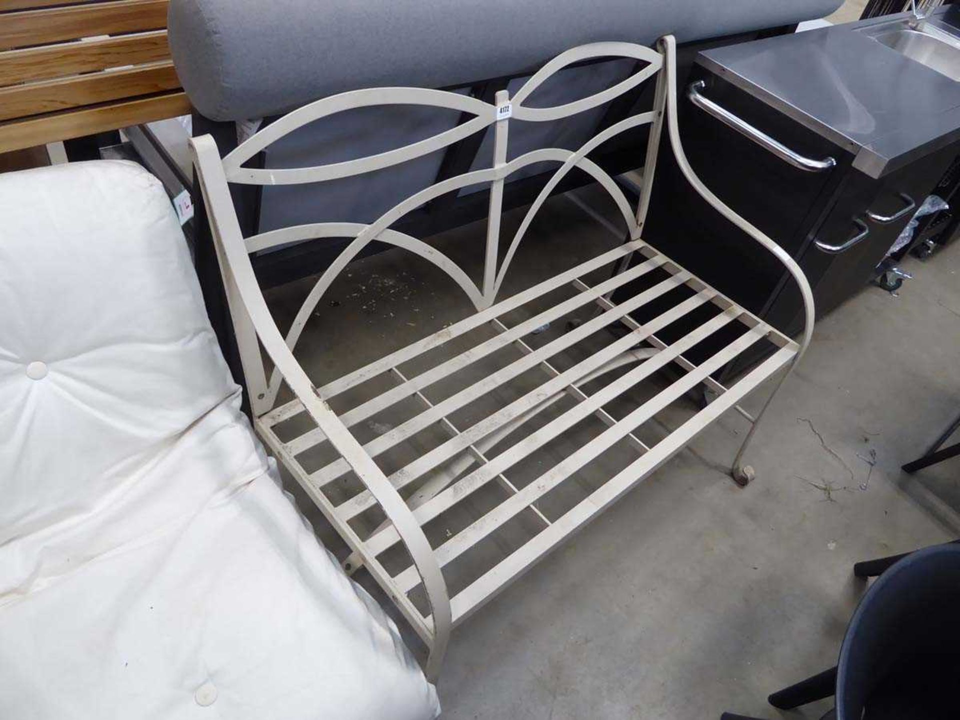 Metal frame garden bench