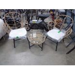 Three piece garden set consisting with two chairs and small round side table