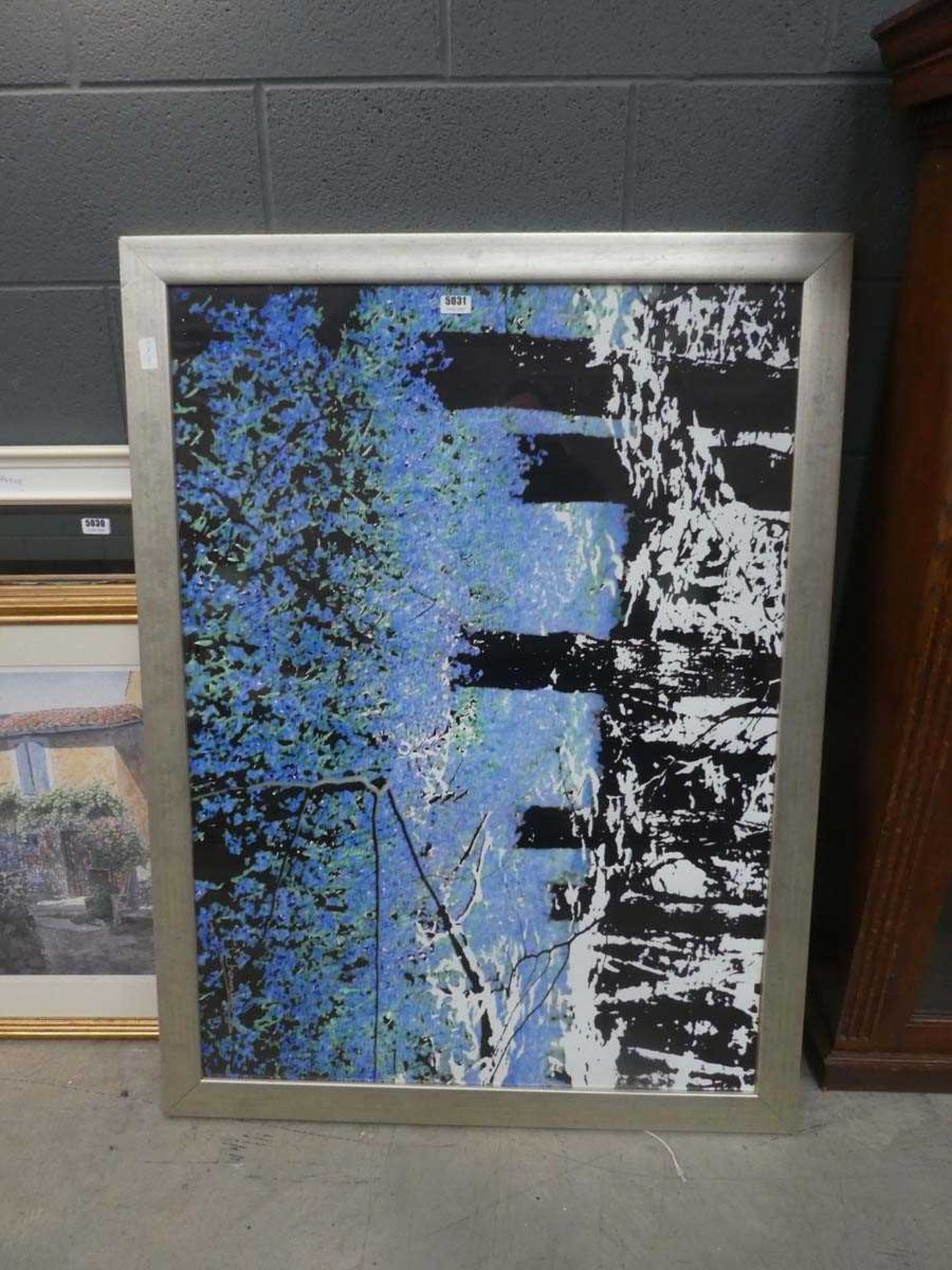 Large modern print of a bluebell wood