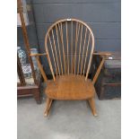 Elm seated Ercol style rocking chair