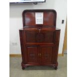 Oriental export redwood type cocktail cabinet Lid detached