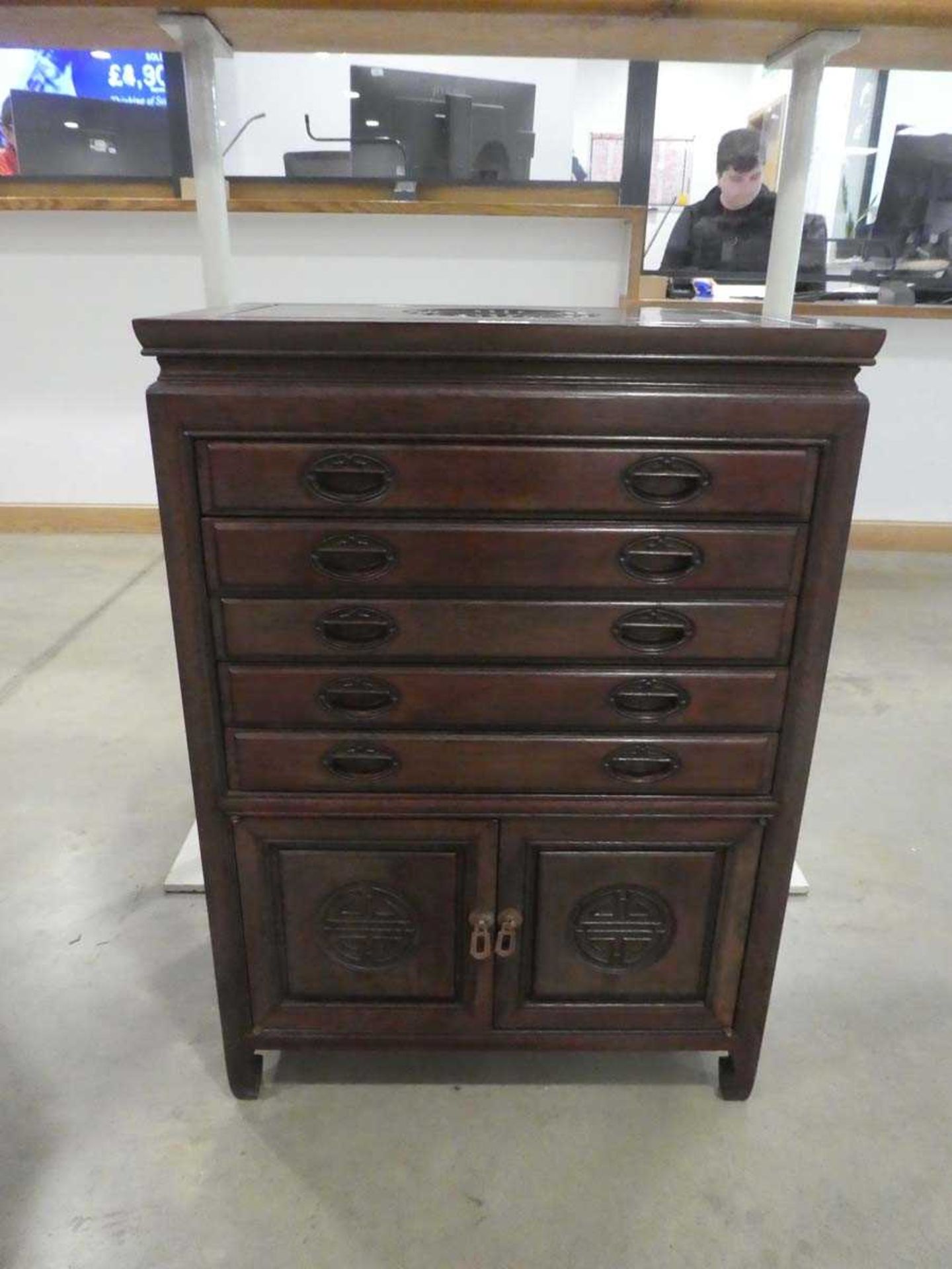 Oriental export cutlery cabinet