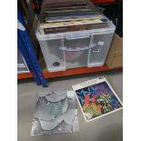 Box containing vinyl records