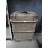 Vintage canvas travelling trunk