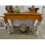 Oriental export carved side/console table