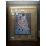 Framed and glazed print of Gustav Klimt 'The Kiss'