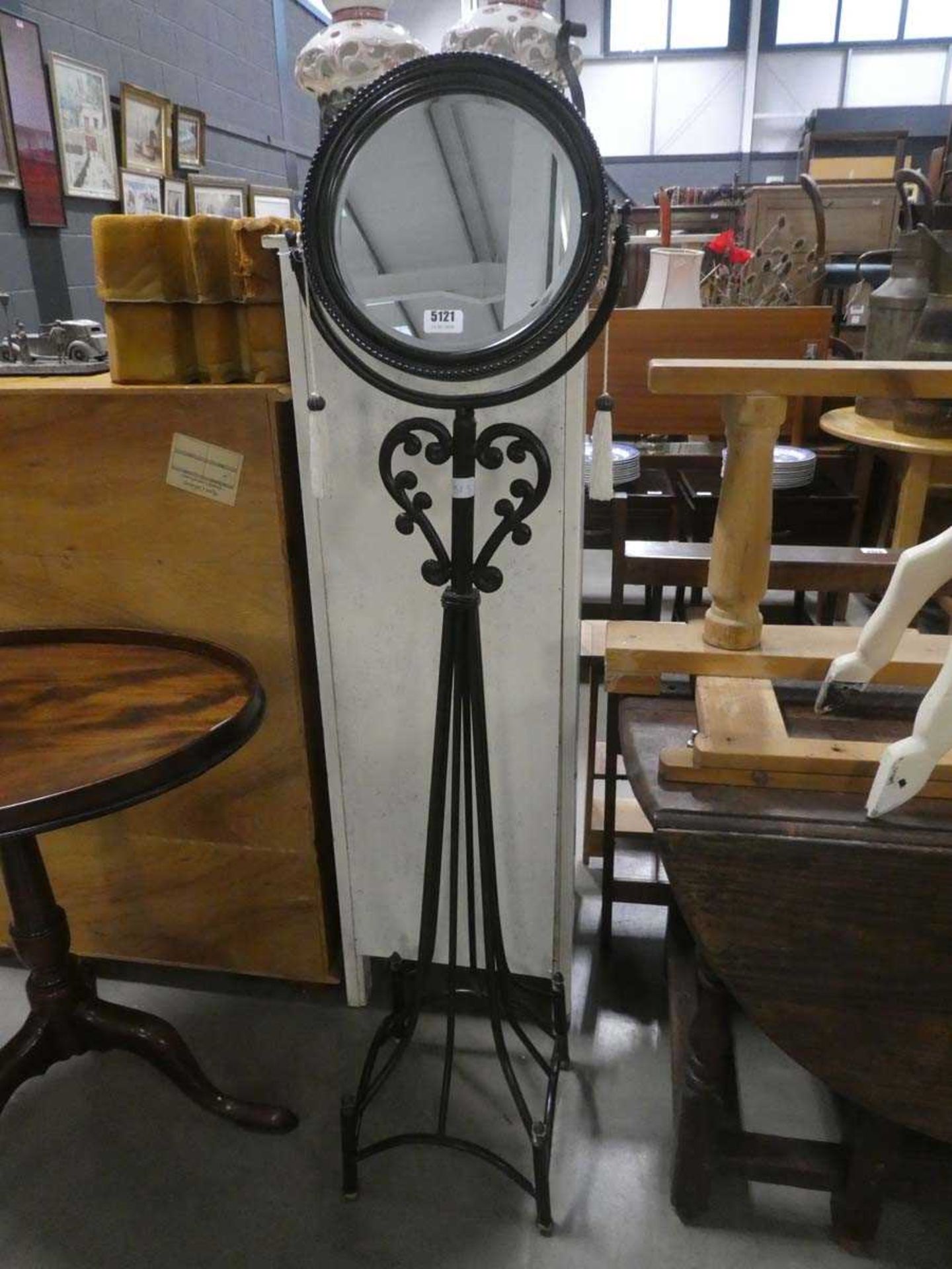 Mirror with wrought iron frame