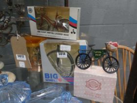4 model bicycles include a penny farthing example