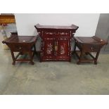 Pair of Oriental export lamp tables/bedside cabinets