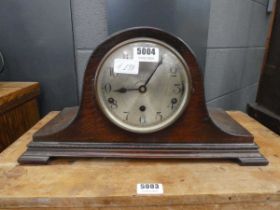 Oak cased napoleon hat mantle clock