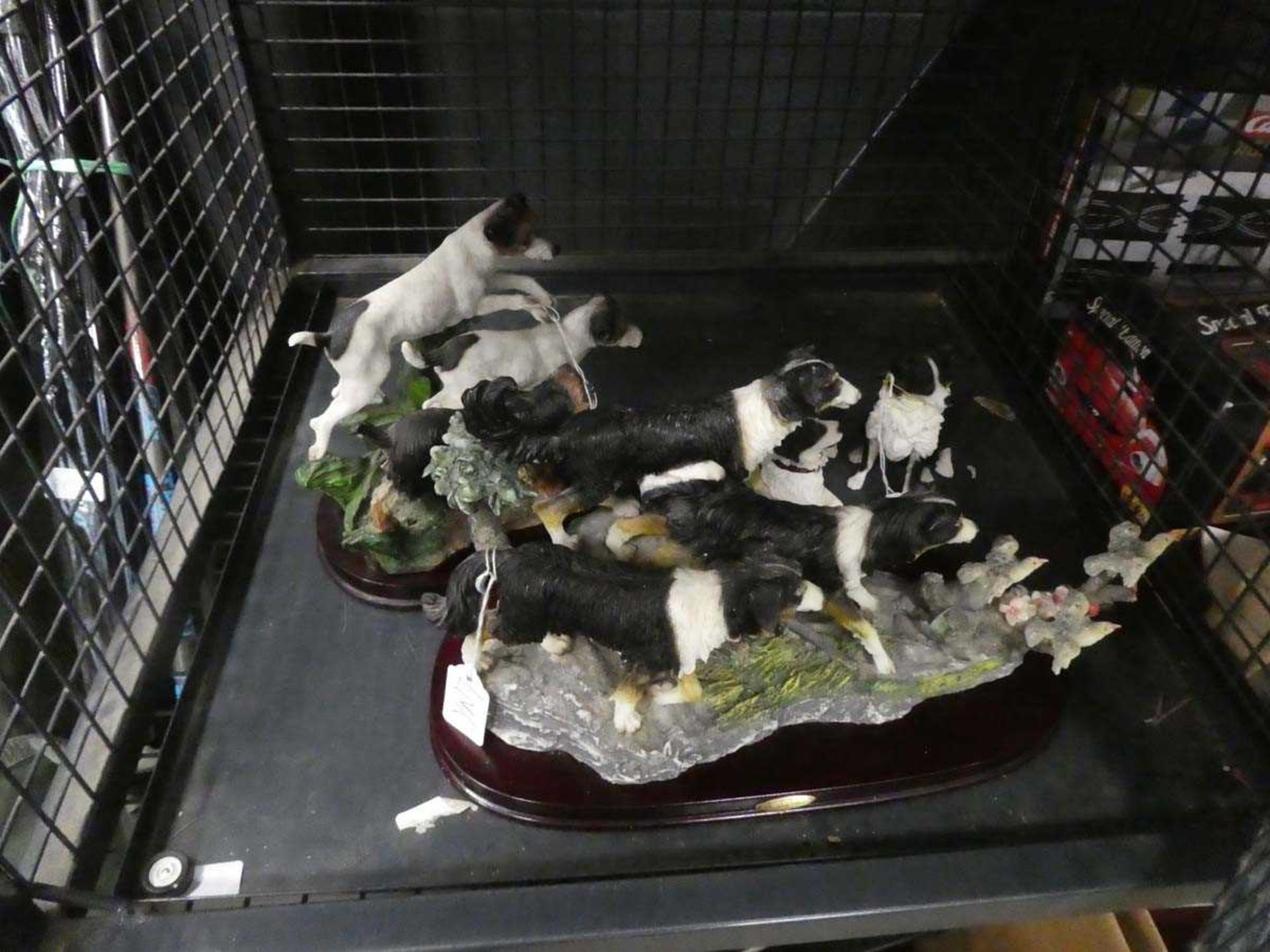 Quantity of resin colly dog and terrier figures