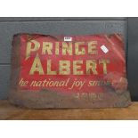 Tin sign advertising Prince Albert Poor condition