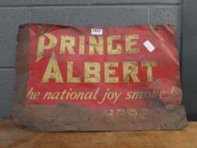 Tin sign advertising Prince Albert Poor condition