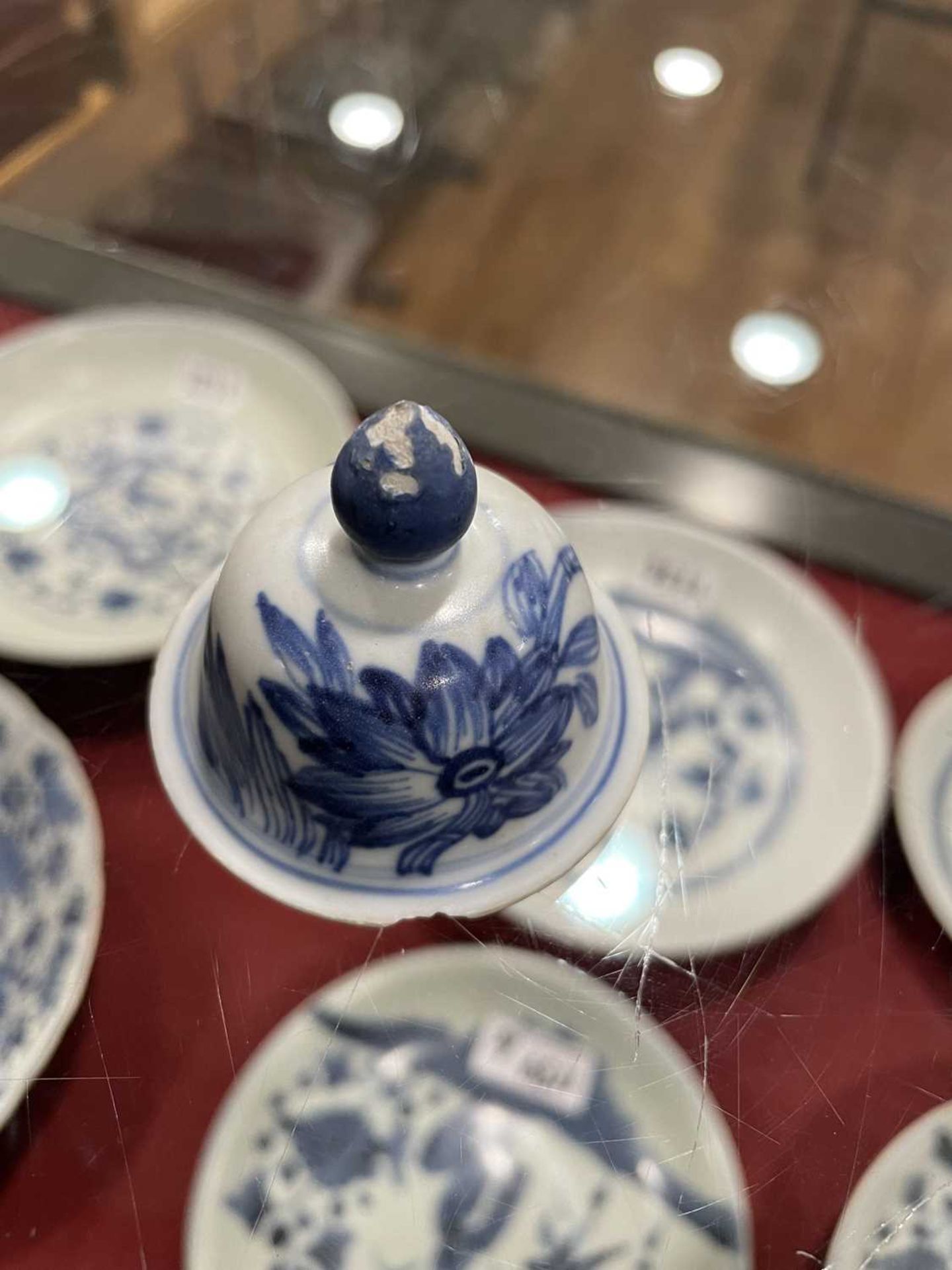 A mixed group of Chinese and other blue and white ceramics including beads, lidded vases, caddies - Image 35 of 82