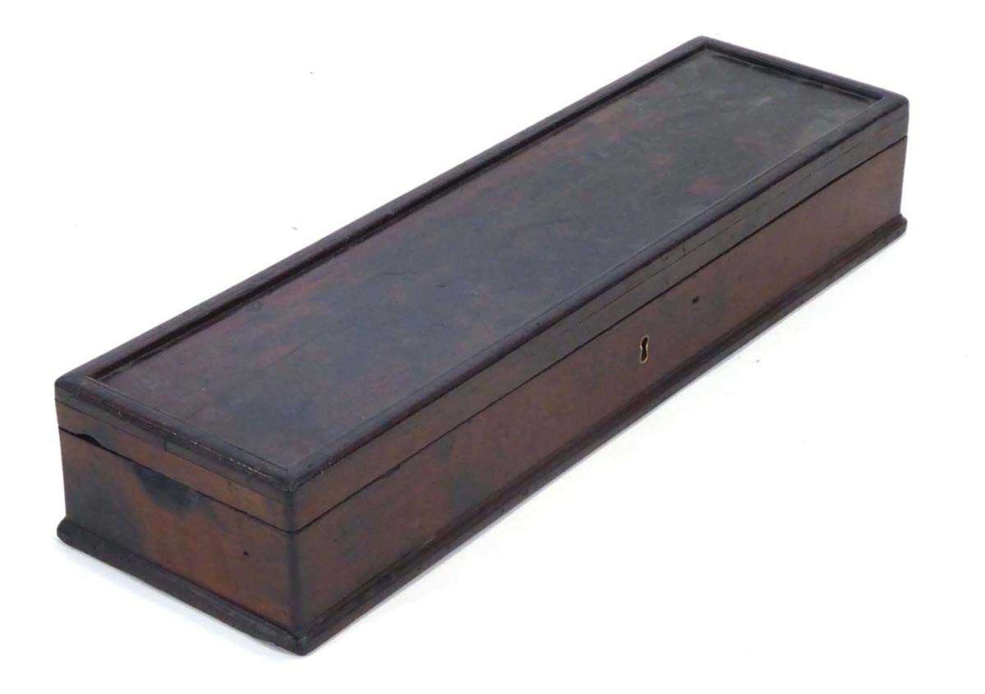 A mid/late 20th century Chinese hardwood box of long rectangular form, 81 x 22 x 13 cm *from the