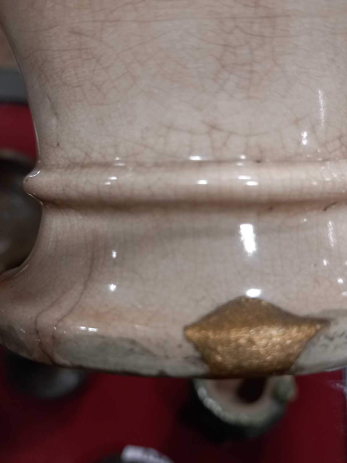 A Chinese pottery vase of baluster form with stylised dragons handles and decorated in a plain - Image 39 of 43