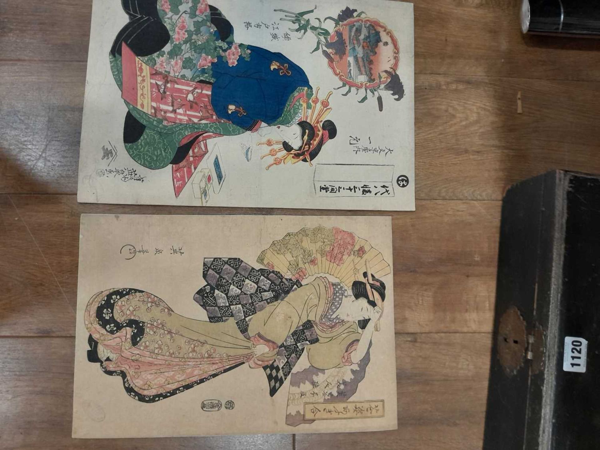 Twelve reproduction Japanese woodblock prints depicting female beauties, from the Birmingham Free - Image 5 of 12